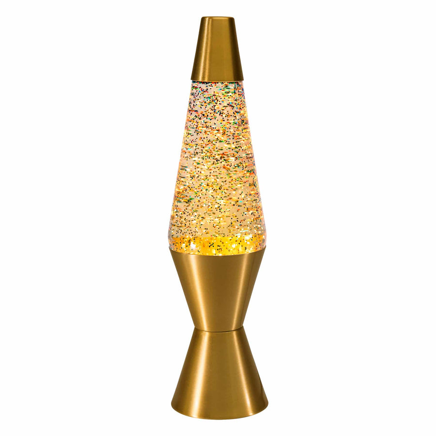 14.5″ LAMP RAINBOW GLITTER – CLEAR/GOLD G0